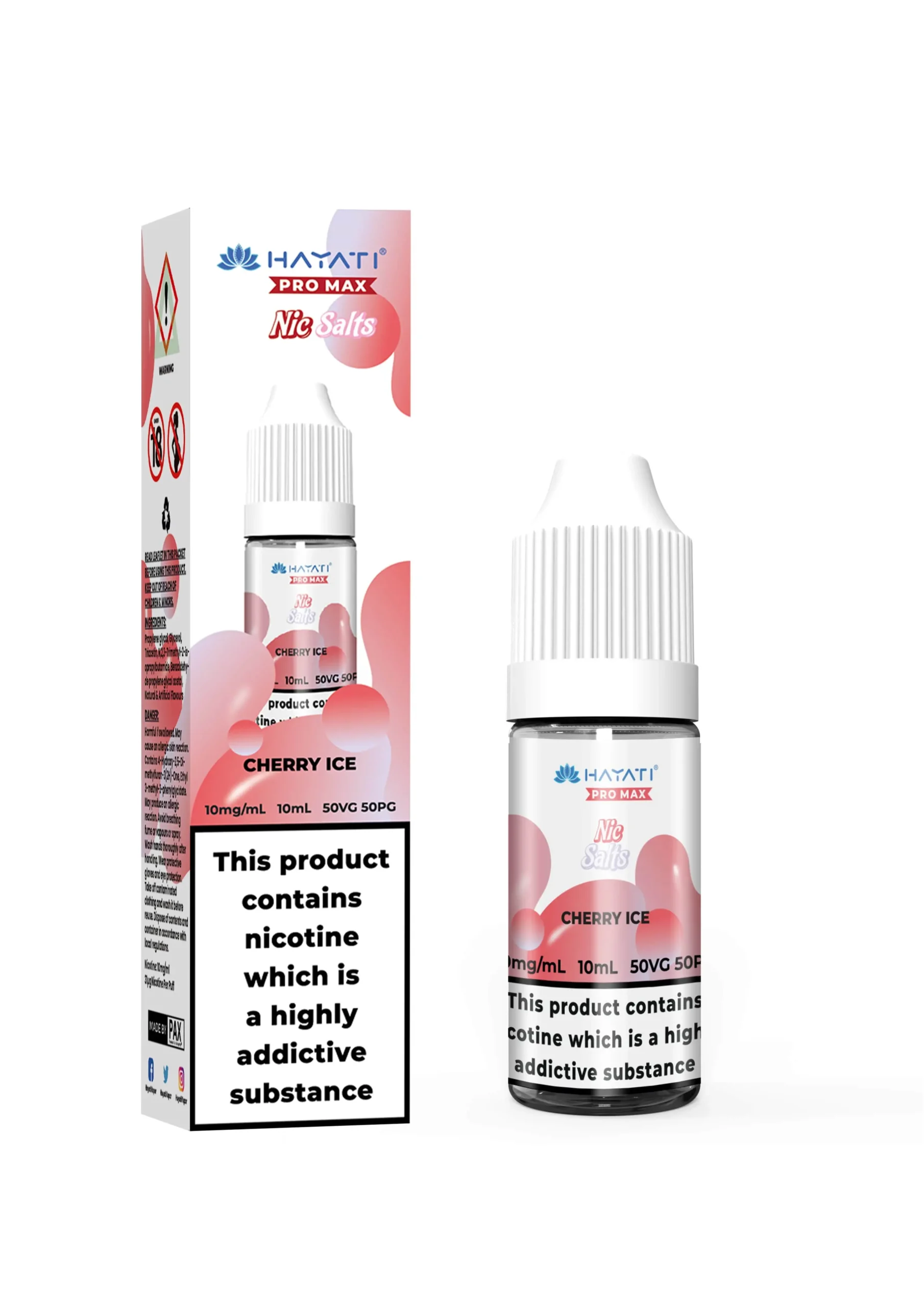 Cherry Ice Pro Max Shisha Nic Salt E-Liquid by Hayati 10ml