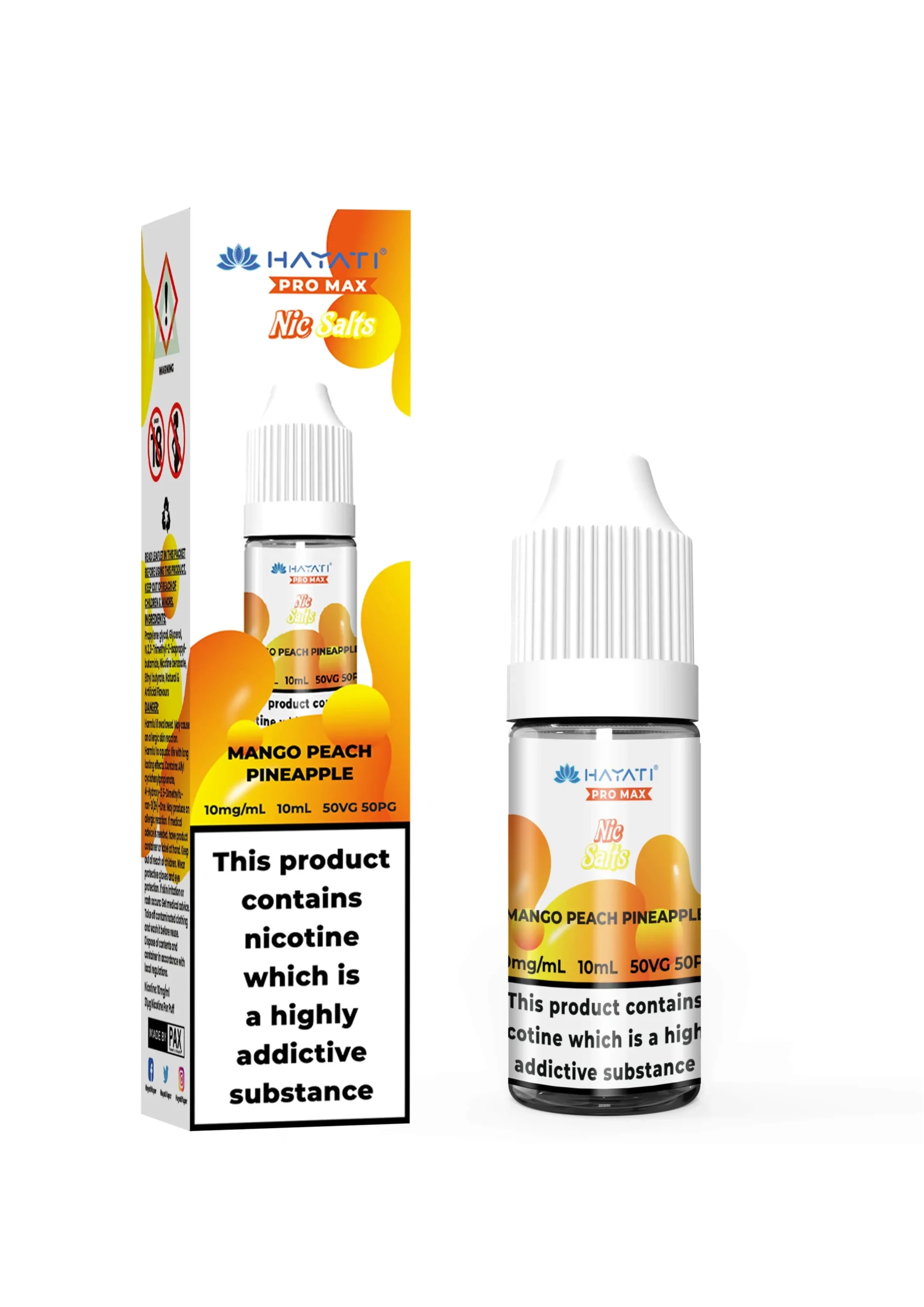 Mango Peach Pineapple Pro Max Nic Salt E-Liquid by Hayati 10ml